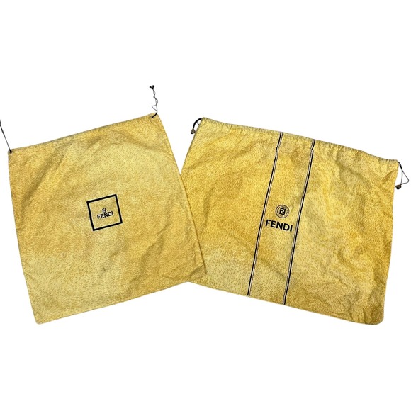 Fendi 2 Piece Authentic‎ drawstring Dust  bags Various Sizes Fendi Logo - Picture 1 of 9